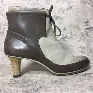 TSUBO Khepri Brown Leather Ankle Boots Comfort Cushioned Distressed Booties